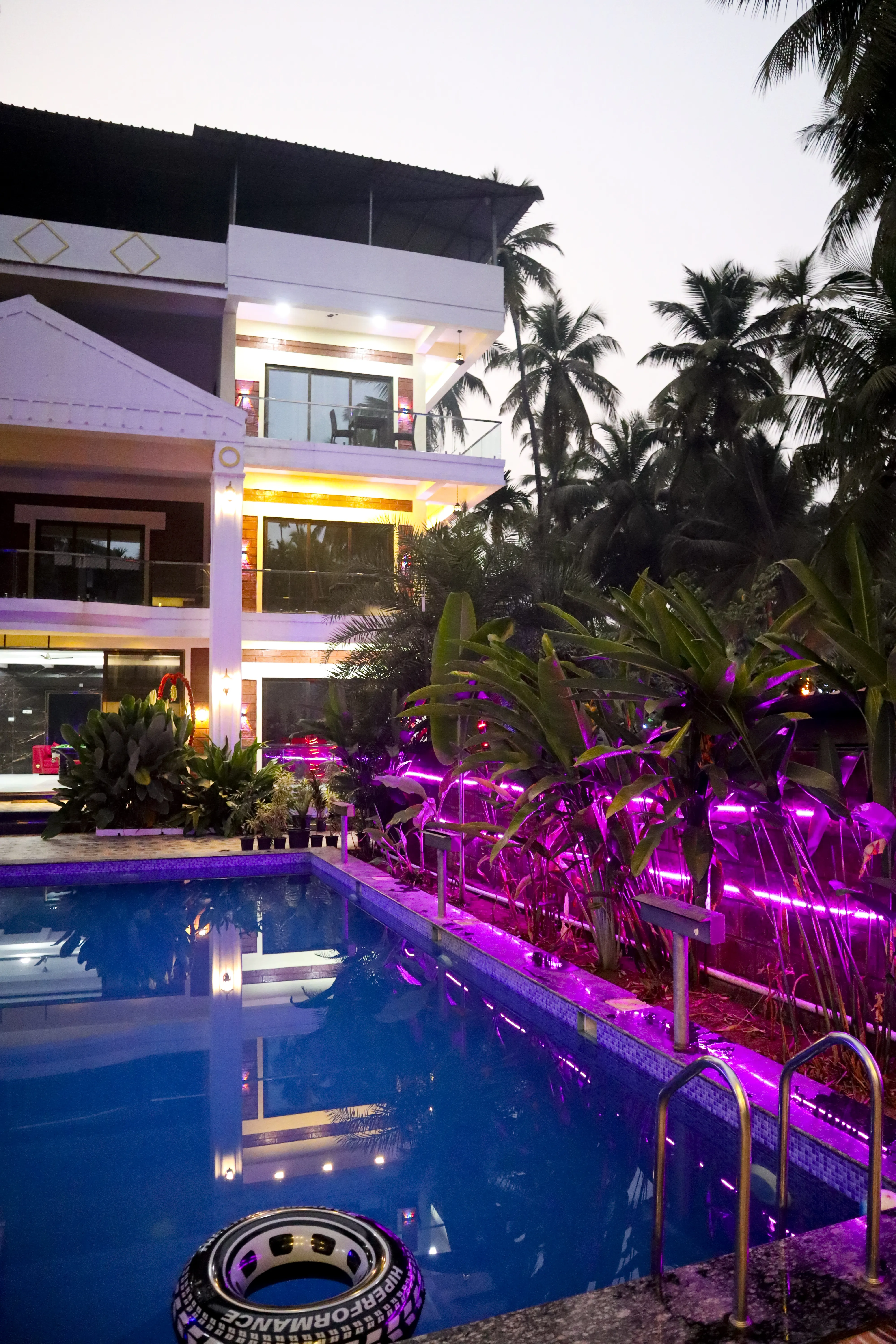 Pool area with greenery